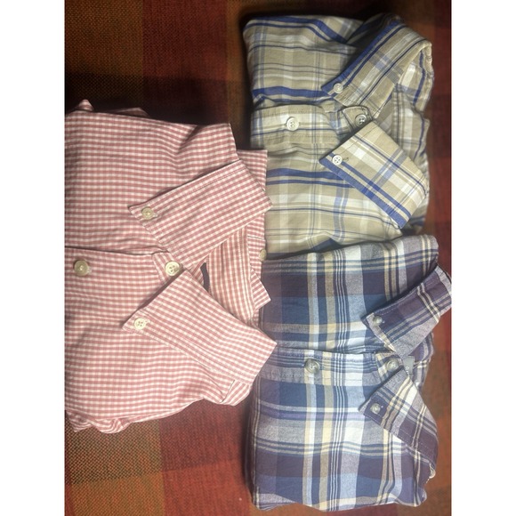 Other - Lot Of 3 Mens Button-Down Dress Shirts Size Large, Assorted Patterns